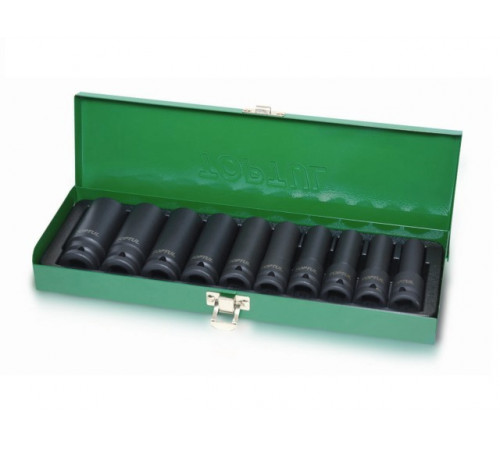 Набор головок ударн. 1/2" 10-24мм 6гр. 10шт. глубокие TOPTUL GDAD1002