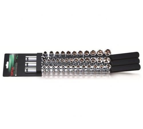 Набор головок 1/4", 3/8", 1/2" 4-22мм 6гр. 37предм. на подвесе TOPTUL