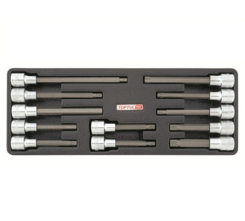 Набор-сет бит под трещотку 1/2" EXTRA LONG 12шт. 136х364мм TOPTUL