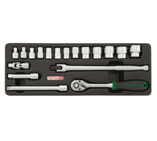 Набор-сет головок 3/8" 18предм. 6гр. 136х364мм TOPTUL