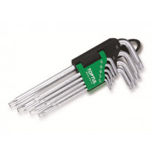 Набор ключей Torx T10-Т50 9шт с отверстием длинных TOPTUL