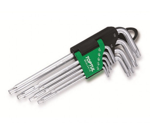 Набор ключей Torx T10-Т50 9шт с отверстием длинных TOPTUL