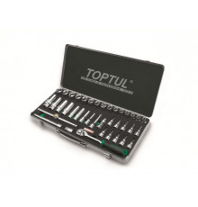 Набор головок и бит 3/8" 39предм. 6гр. метал.кейс TOPTUL