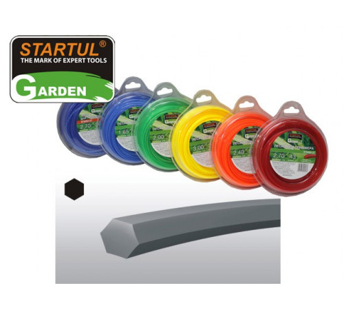 Леска ф 2.4 мм х 44 м шестигр. сеч. STARTUL GARDEN