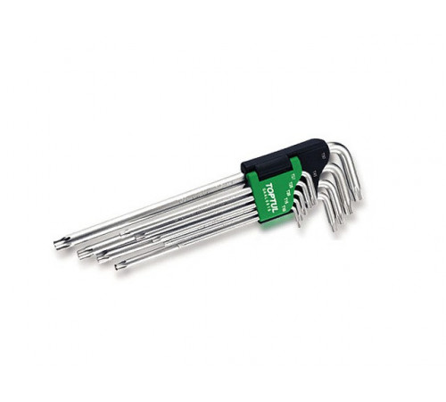 Набор ключей Torx T10-Т50 9шт с отверстием экстра длинных TOPTUL
