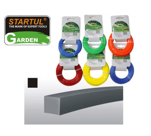 Леска ф 2.4 мм х 15 м квадратн. сеч. STARTUL GARDEN