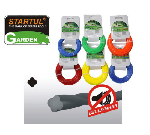 Леска ф 2.0 мм х 15 м бесшумная STARTUL GARDEN