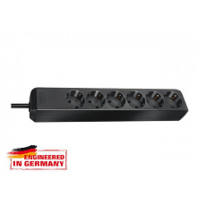 Удлинитель 1.5м (6 роз., 3.3кВт, с/з, ПВС) черный Brennenstuhl Eco-Line
