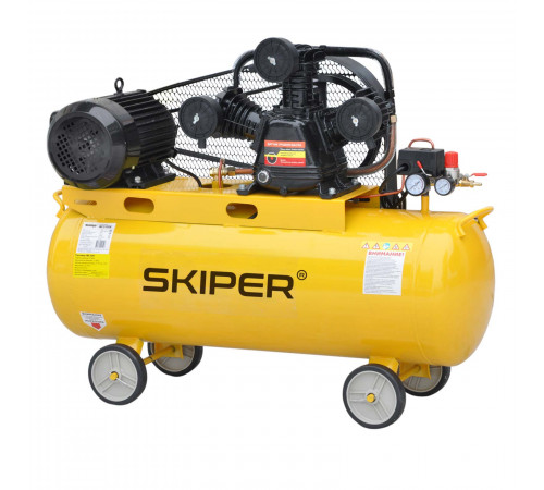 Воздушный компрессор SKIPER IBL3100B (до 600 л/мин, 8 атм, 100 л, 380 В, 3.0 кВт)