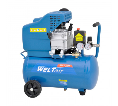 АКЦИЯ! Возд. компрессор WELT AR25LT (до 235л/мин,8атм,25л,230В,1.50кВт) + Шланг SKIPER PH05 (PU, 5м)