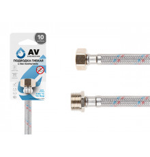Подводка гибкая, ПВХ, гайка 1/2" - штуцер 1/2" 100см AV Engineering