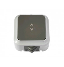 Выключатель 1 клав. проходной (открытый, 10А, брызг. защ.) серый, Пралеска Аква, BYLECTRICA