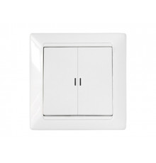 Выключатель 2 клав. (cкрытый, 10А) со световой индикацией, белый, Стиль, BYLECTRICA