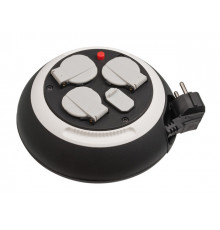 Удлинитель 3м на барабане (3 роз., 3.3кВт, 2 USB, с/з, ПВС) черно-белый Brennenstuhl Comfort-Line
