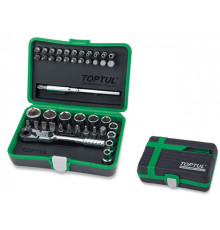 Набор головок MINI 1/4" 45предм. 6гр. TOPTUL