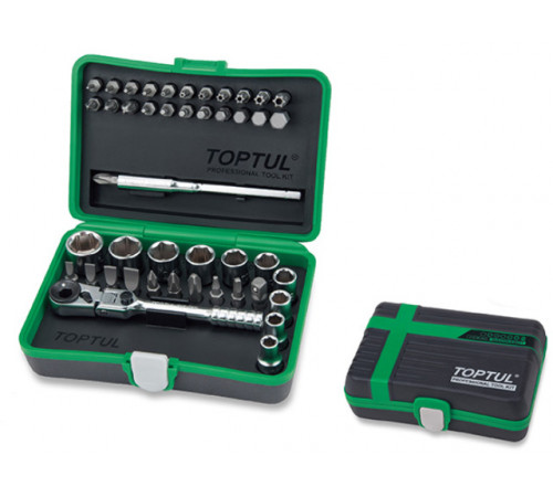 Набор головок MINI 1/4" 45предм. 6гр. TOPTUL
