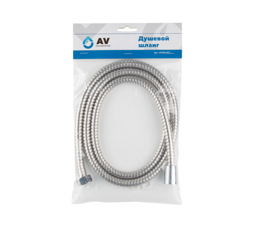 Шланг душевой, SUS/PVC, 1/2" г-г 150 см, мат., AV Engineering