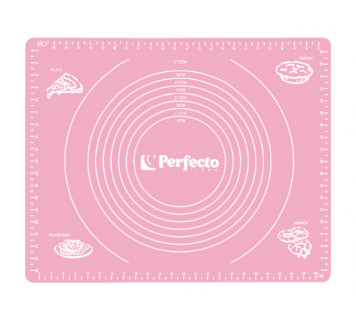 Коврик для теста с мерными делениями, силиконовый, 50х40 см, серия PINK, PERFECTO LINEA
