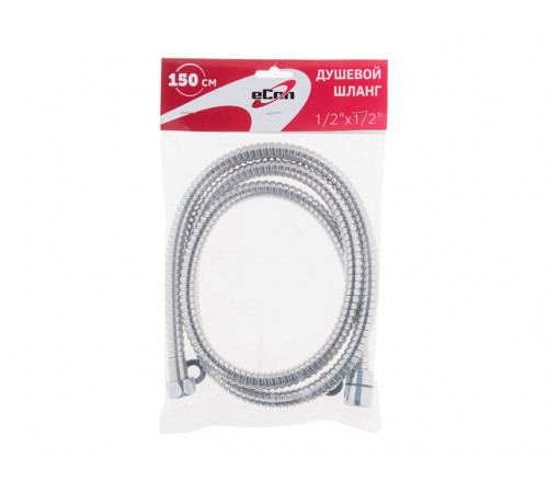 Шланг душевой, SUS/PVC, 1/2" г-г 150 см, хром, eCon