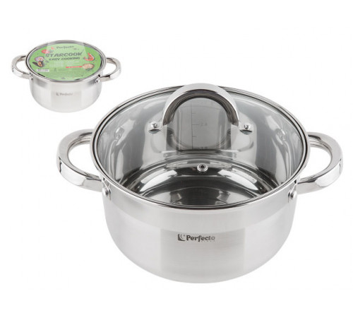 Кастрюля из нерж.стали, 3.2 л, ф 20 x 11.5 см, STARCOOK, PERFECTO LINEA