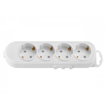 Розетка 4-ая переносная (с/з, 16А, 250В, з/ш) белая, BYLECTRICA