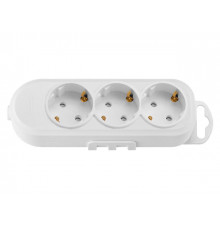 Розетка 3-ая переносная (с/з, 16А, 250В, з/ш) белая, BYLECTRICA