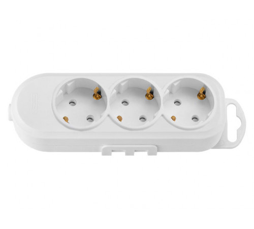 Розетка 3-ая переносная (с/з, 16А, 250В, з/ш) белая, BYLECTRICA