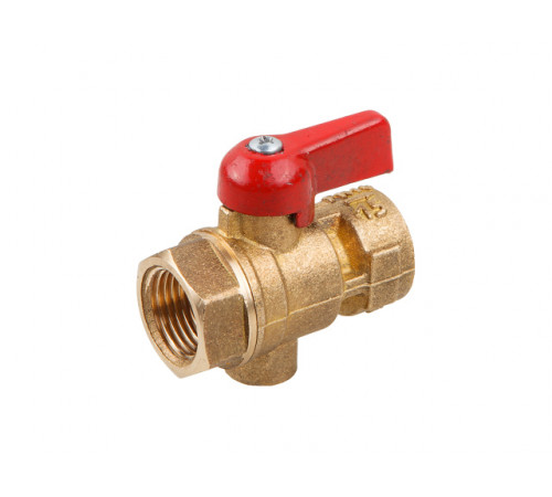 Кран шаровый 1/2" под манометр, PN1,6 МПа, 11Б27п11, ручка-флажок, Цветлит