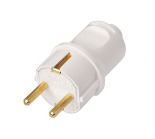 Вилка (с/з, 16А, 250В) белая, BYLECTRICA