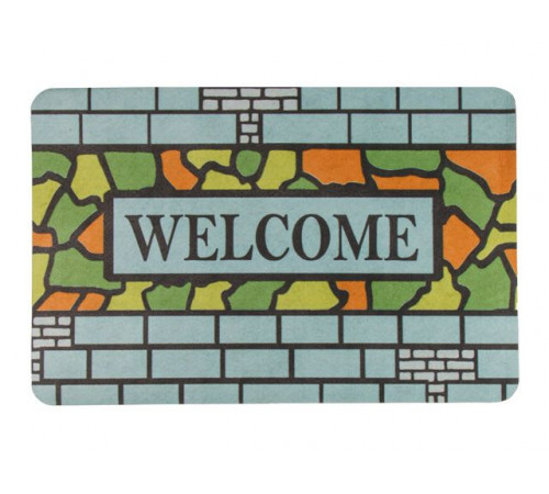 Коврик придверный 38058 см, "WELCOME", витраж, PERFECTO LINEA