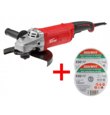 Двуручная углошлифмашина WORTEX AG 2326 в кор..+ АКЦИЯ! 2 отр. круга ВОЛАТ в подарок!