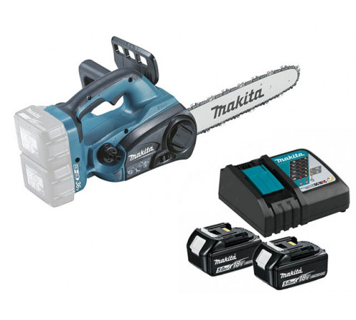 Аккум. пила цепная MAKITA LXT DUC 302 Z шина 30 см (12"), 3/8, 1.1 мм + АКЦИЯ (2 аккумулятора, ЗУ)