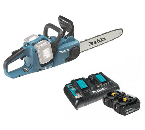 Аккум. пила цепная MAKITA DUC 353 Z шина 35 см (14"), 3/8, 1.1 мм + АКЦИЯ (2 аккумулятора, зарядное) (18.0 В, 2 акк., 5.0 А/ч, Li-Ion)