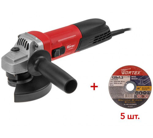 Одноручная углошлифмашина WORTEX AG 1213-4 в кор. 1200 Вт, 125 мм, 5200-11000 об/мин