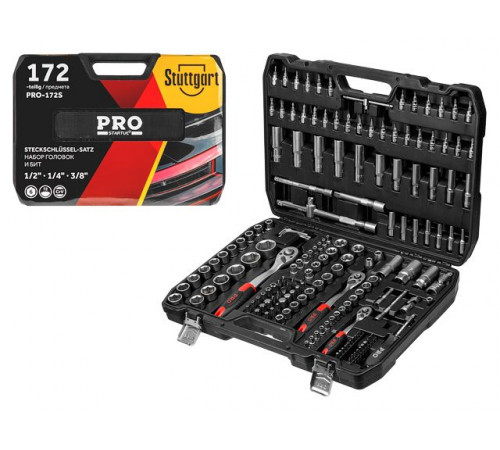 Набор головок и бит 172пр. 1/4",3/8",1/2" PRO STARTUL STUTTGART (PRO-172S)