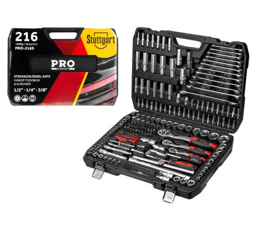 Набор головок и ключей 216пр. 1/4",3/8",1/2" PRO STARTUL STUTTGART (PRO-216S)