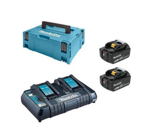 Комплект аккумулятор LXT 18.0 В BL1830B 2 шт. + зарядное устройство DC18RD + кейс MAKPAC