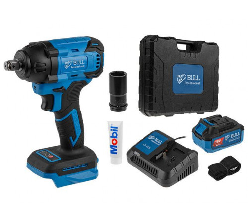 Аккум. ударный гайковерт BULL SC 1804 в чем. XLTpro БЕСЩЕТ., 18 В, 400 Н0м, 1/2", 1х4 А0ч, з/у 4 А