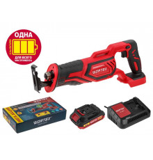 Аккум. сабельная пила WORTEX CSR 1118 E в кор. ALL1 XLT SET 18В, 1 акк., 2 Ач, дер. 115 мм