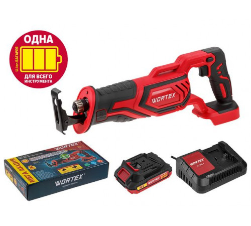 Аккум. сабельная пила WORTEX CSR 1118 E в кор. ALL1 XLT SET 18В, 1 акк., 2 Ач, дер. 115 мм