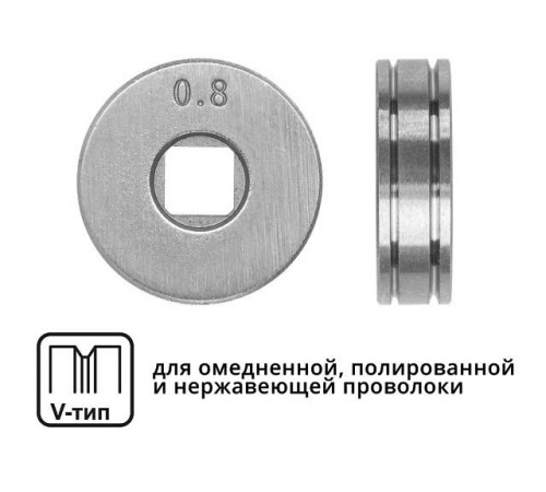 Ролик подающий ф 25/7 мм, шир. 7,5 мм, проволока ф 0,8-1,0 мм (V-тип)