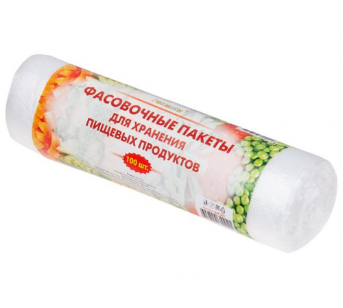 Пакеты фасовочные для хранения пищевых продуктов, 100 шт, в рулоне, РОМАШКА