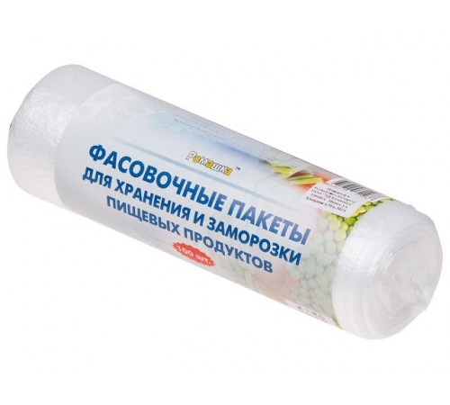 Пакеты фасовочные для хранения и заморозки пищевых продуктов, 100 шт, в рулоне, РОМАШКА