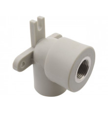 Колено ПП комб. с креплен. вн. 20х1/2", сер. FV Plast