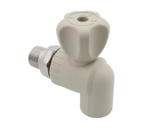 Кран шар. ПП для радиатора 20х1/2" угл., сер. FV Plast