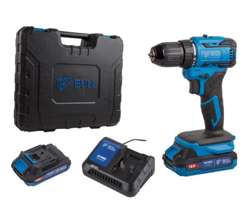 Аккум. дрель-шуруповерт BULL SR 1804 в чем. XLTpro БЕСЩЕТ., Импульс., 18 В, 45 Н0м, 2х2 А0ч, з/у 2 А