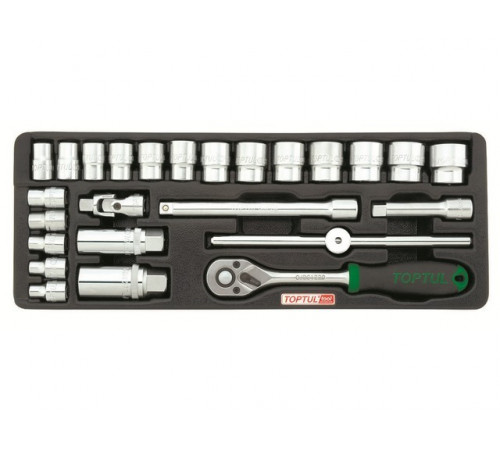 Набор-сет головок 3/8" 25предм. 6гр. 136х364мм TOPTUL
