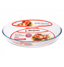 Форма из жаропрочного стекла, 3.0 л, овальная, 348х240х64 мм, PERFECTO LINEA