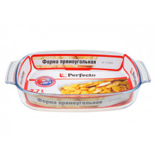 Форма из жаропрочного стекла, 2.7 л, прямоугольная, 344х223х61 мм, PERFECTO LINEA