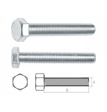 Болт М12х180 мм шестигр., цинк, кл.пр. 5.8, DIN 933 (15 шт в карт. уп.) STARFIX